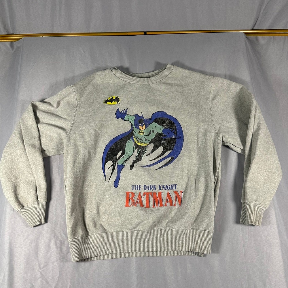 Batman The Dark Knight Sweatshirt Mens XL Heathered Grey Graphic Pullover